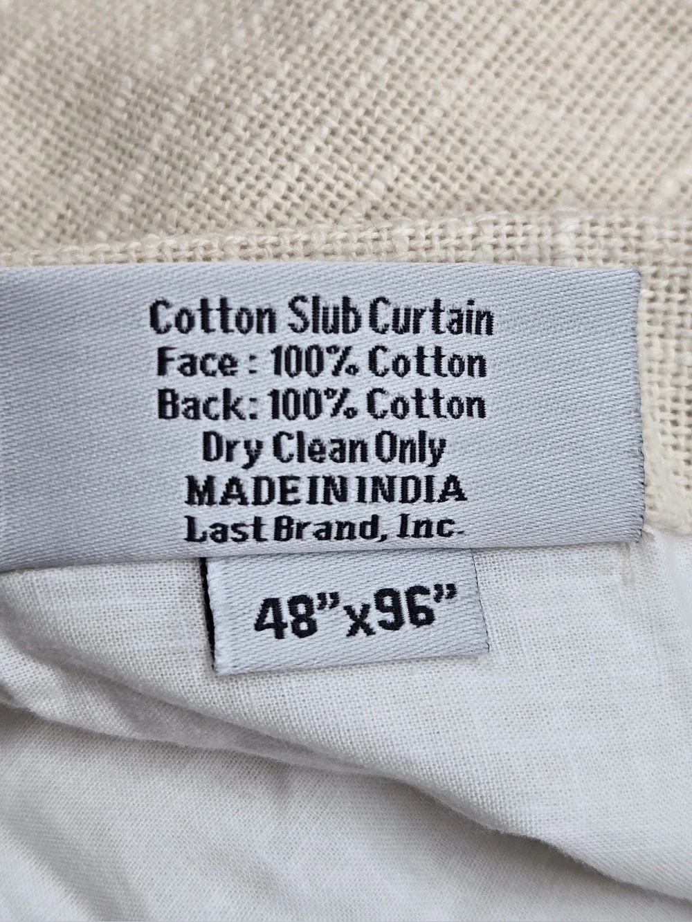 QUINCE Set Of 2 48x96 Cotton Slub Curtains Natural 0731